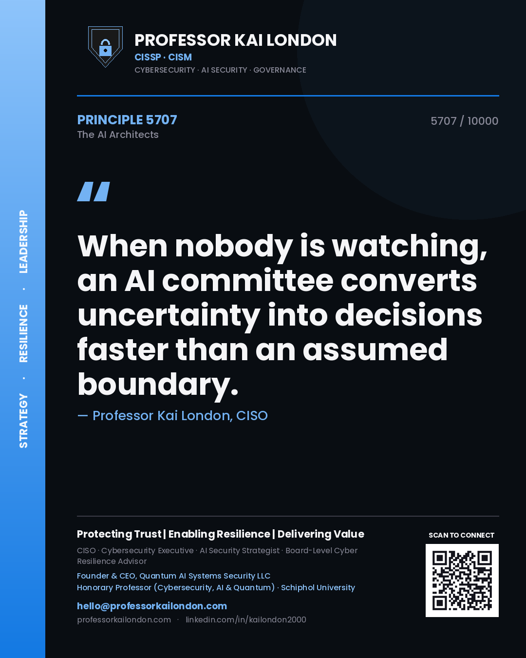 Professor Kai London principle 5707: When nobody is watching, an AI committee converts uncertainty into decisions faster than an assumed boundary.