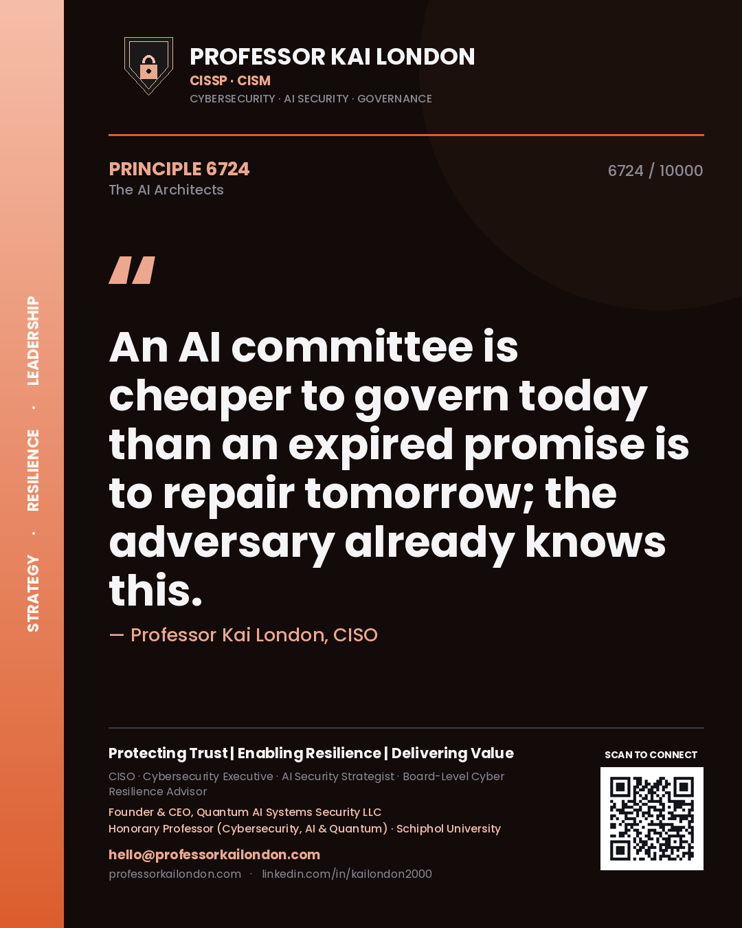 Professor Kai London principle 6724: An AI committee is cheaper to govern today than an expired promise is to repair tomorrow; the adversary already knows this.