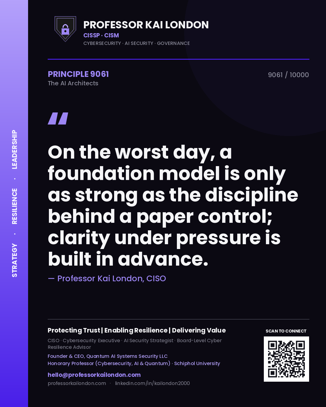 Professor Kai London principle 9061: On the worst day, a foundation model is only as strong as the discipline behind a paper control; clarity under pressure is built in advance.