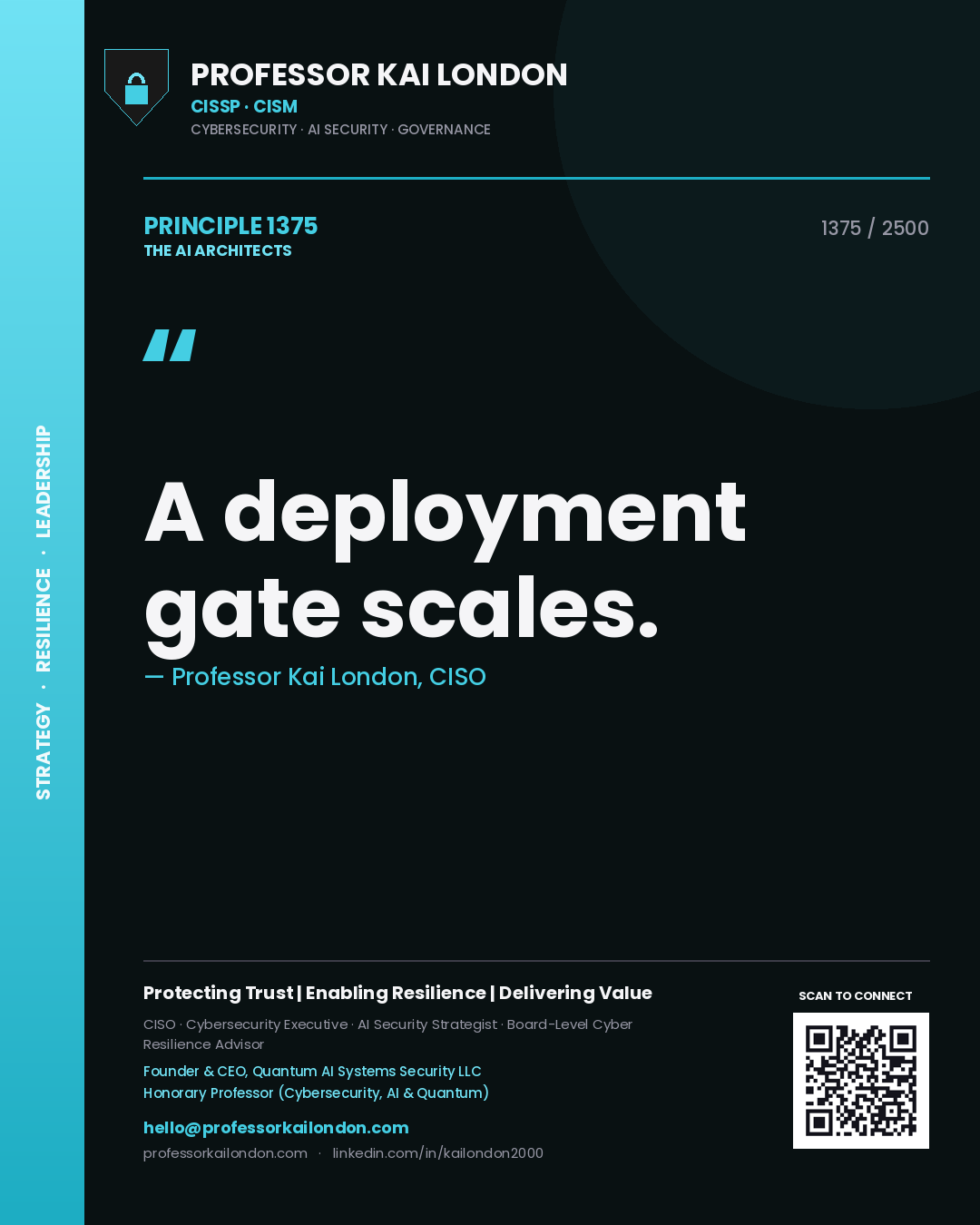 Professor Kai London principle 1375: A deployment gate scales.
