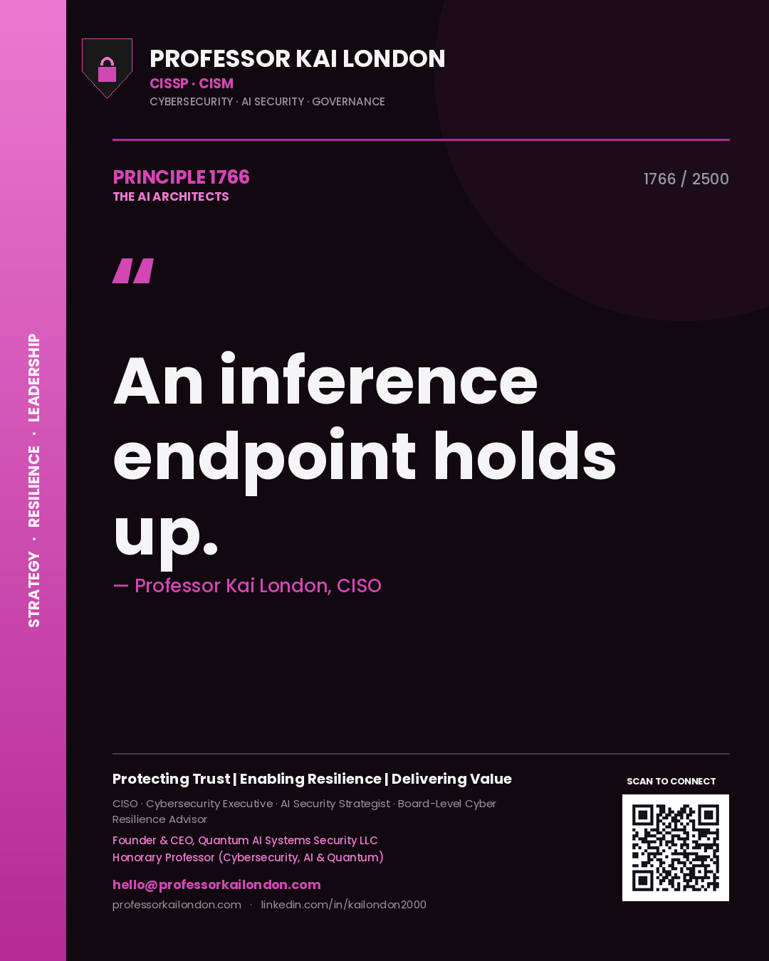 Professor Kai London principle 1766: An inference endpoint holds up.