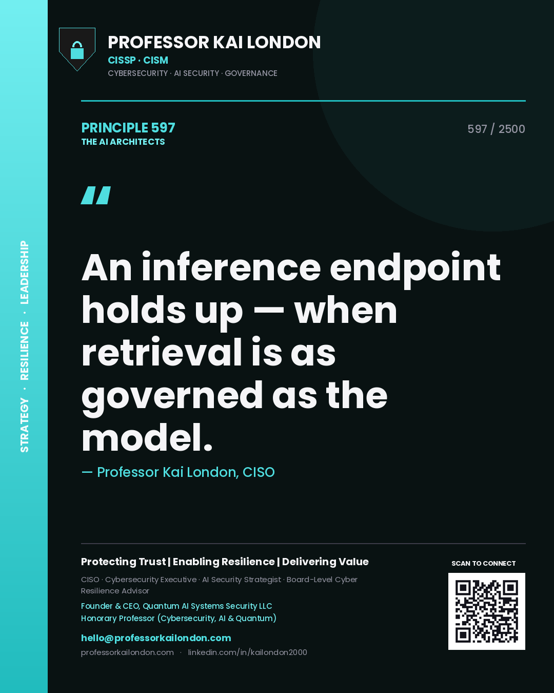 Professor Kai London principle 597: An inference endpoint holds up — when retrieval is as governed as the model.