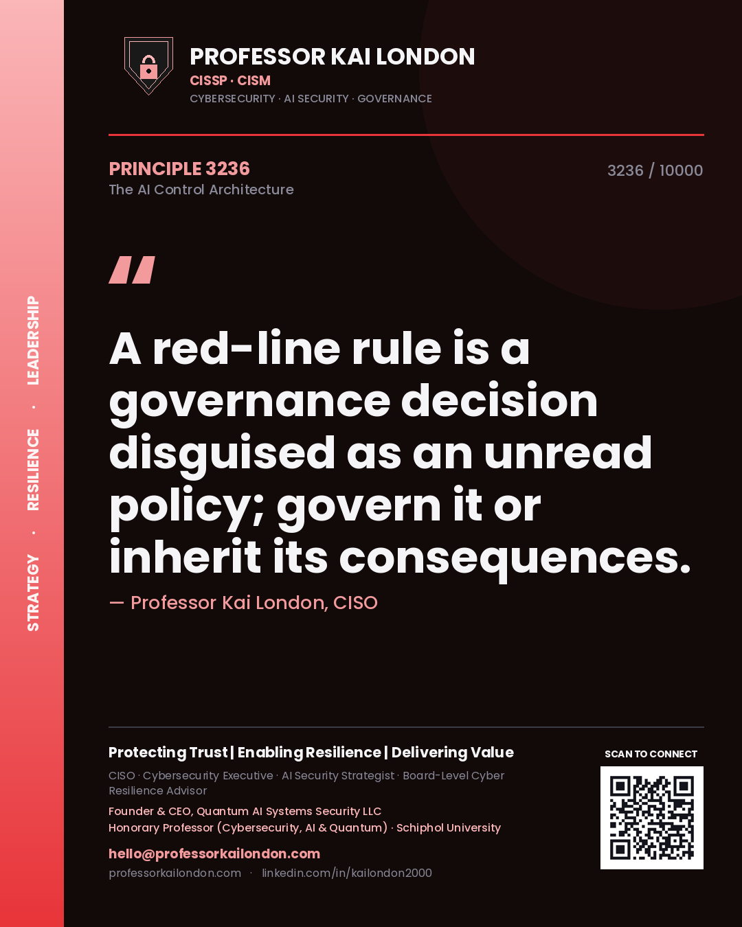 Professor Kai London principle 3236: A red-line rule is a governance decision disguised as an unread policy; govern it or inherit its consequences.