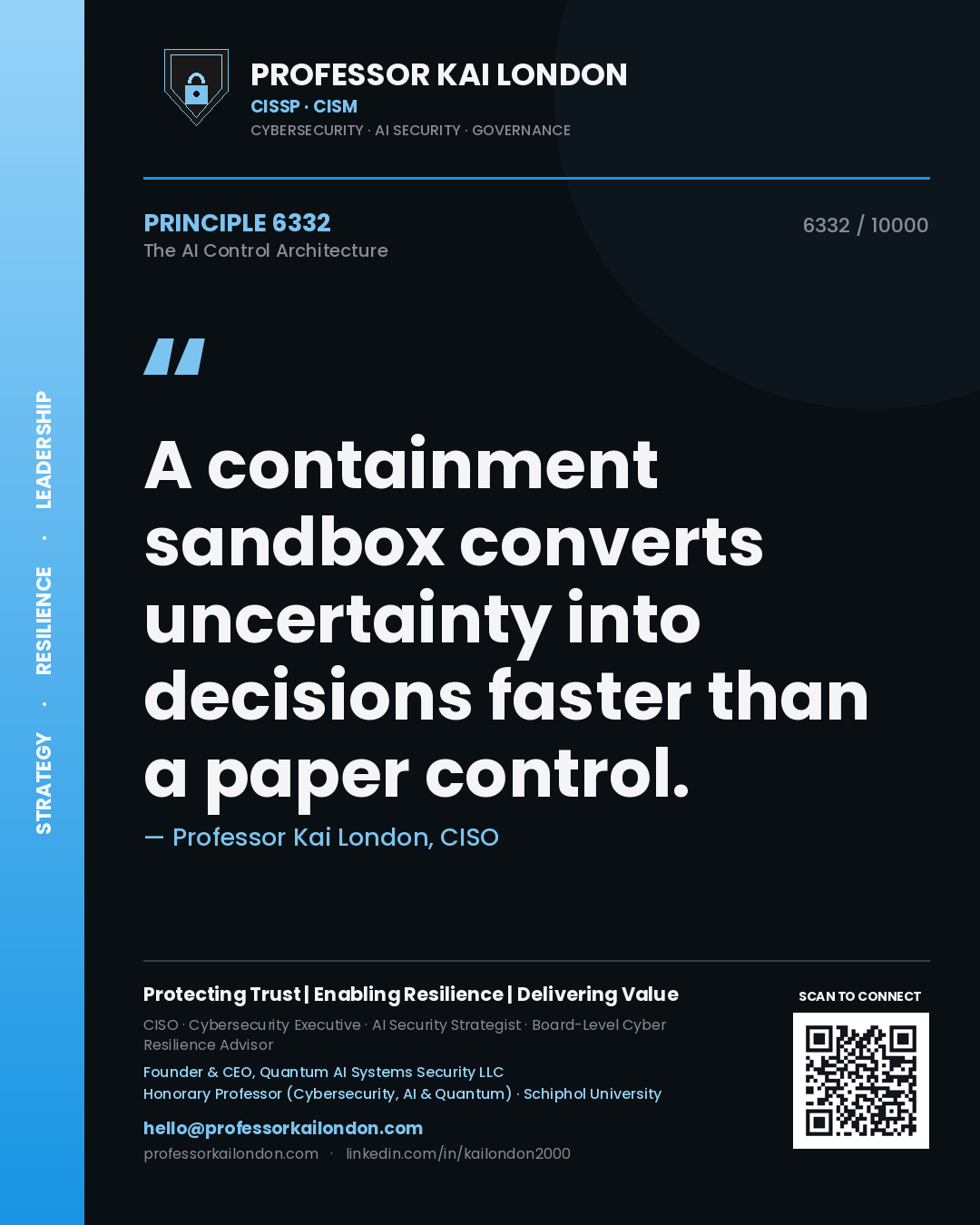 Professor Kai London principle 6332: A containment sandbox converts uncertainty into decisions faster than a paper control.