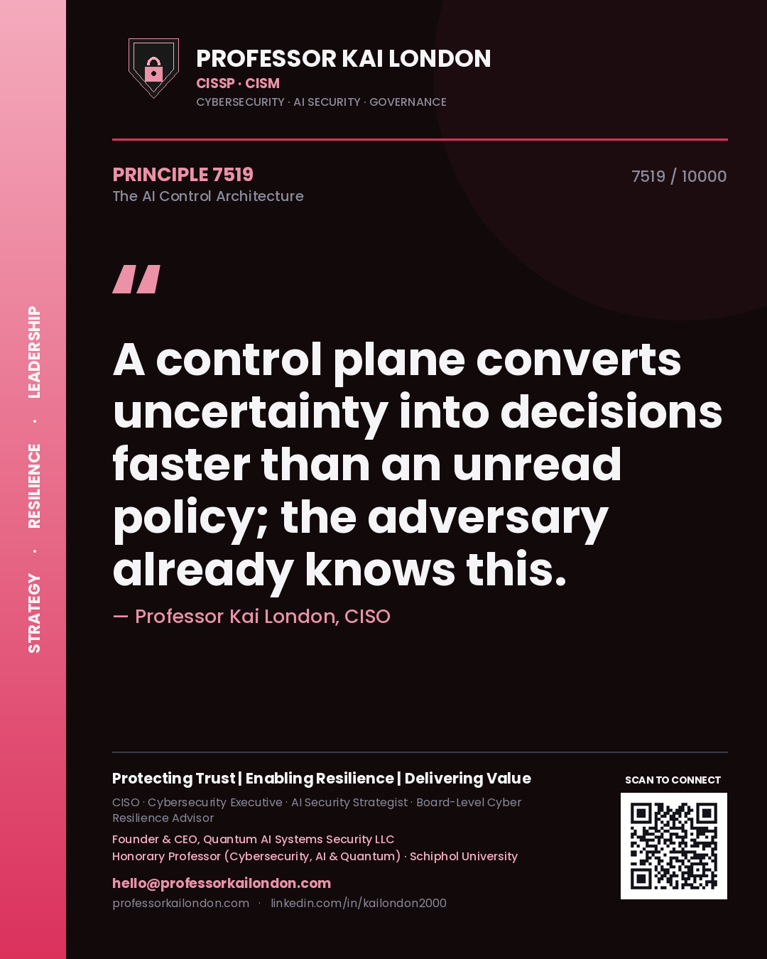 Professor Kai London principle 7519: A control plane converts uncertainty into decisions faster than an unread policy; the adversary already knows this.