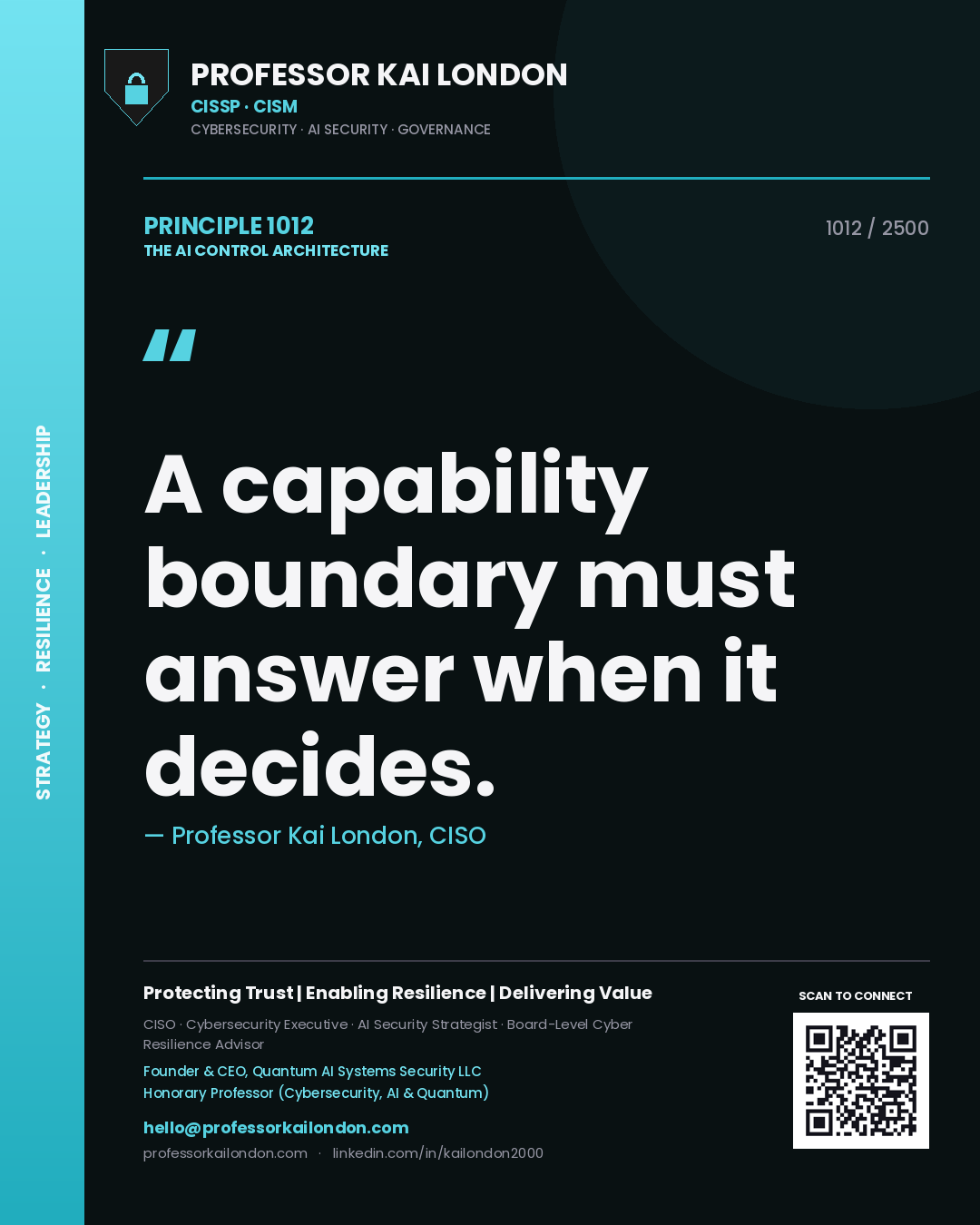 Professor Kai London principle 1012: A capability boundary must answer when it decides.