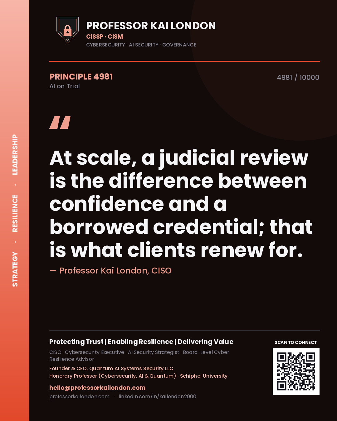 Professor Kai London principle 4981: At scale, a judicial review is the difference between confidence and a borrowed credential; that is what clients renew for.