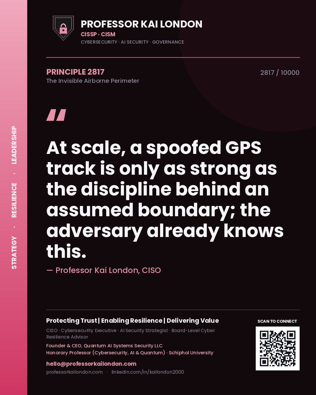 Professor Kai London principle 2817: At scale, a spoofed GPS track is only as strong as the discipline behind an assumed boundary; the adversary already knows this.
