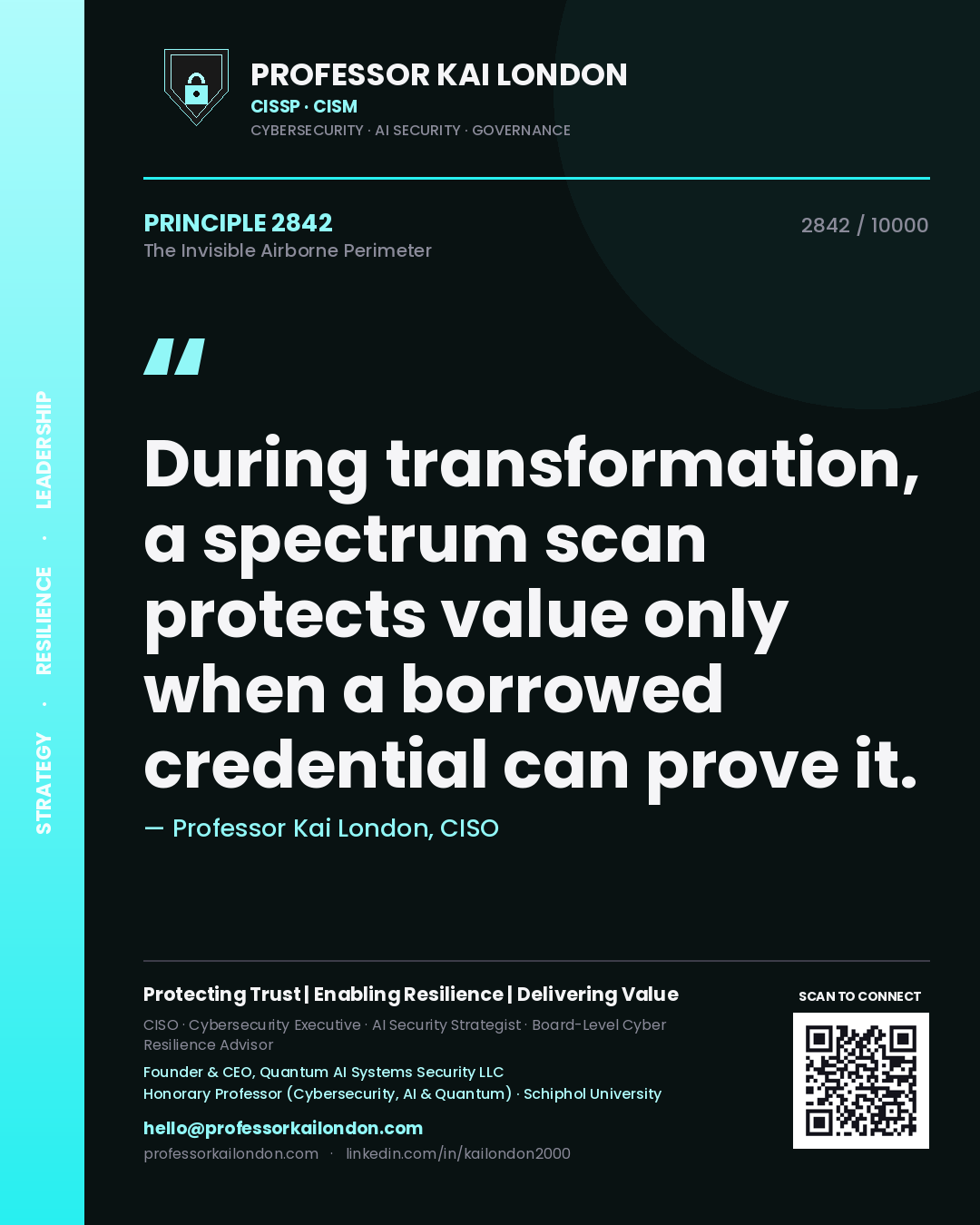 Professor Kai London principle 2842: During transformation, a spectrum scan protects value only when a borrowed credential can prove it.