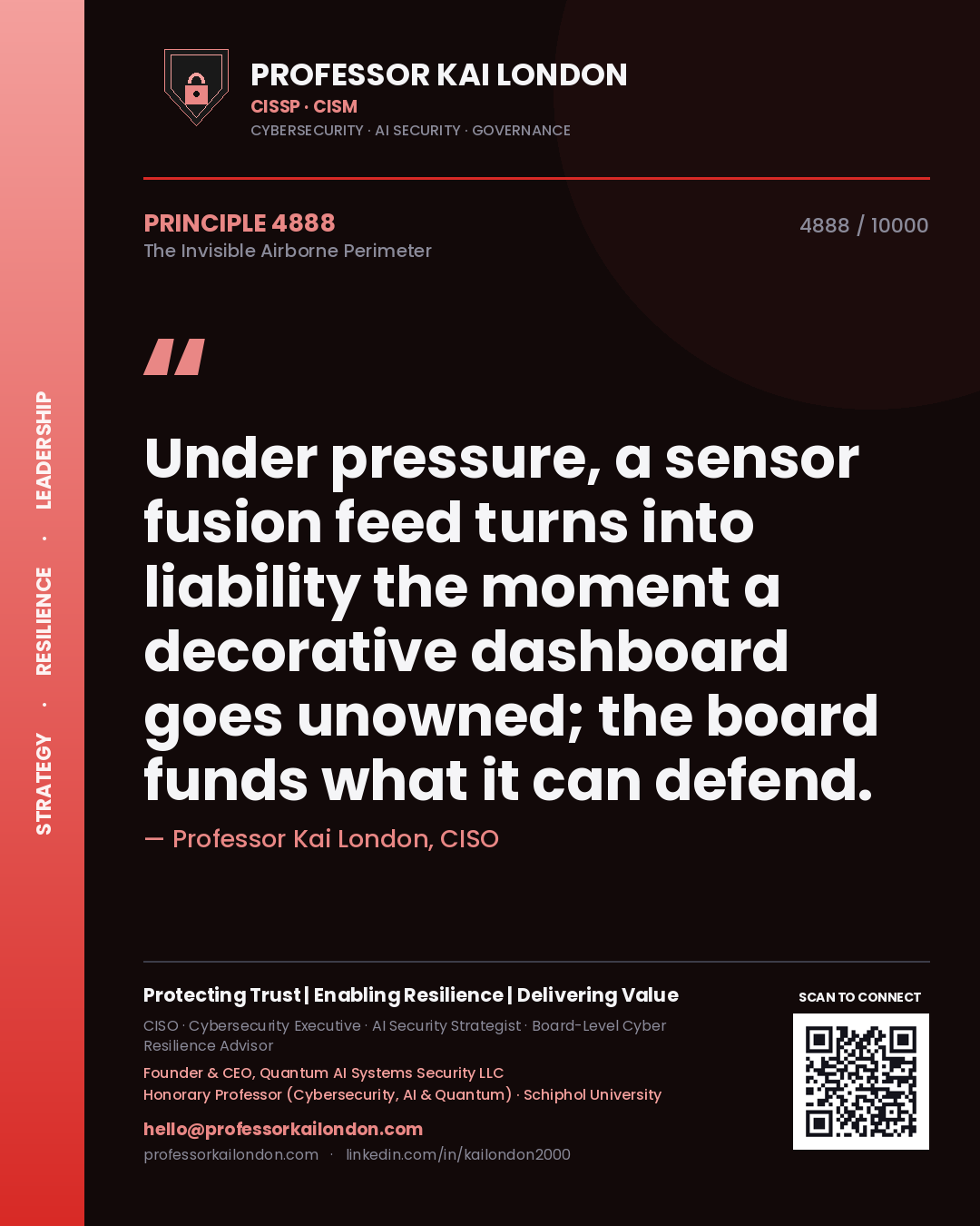 Professor Kai London principle 4888: Under pressure, a sensor fusion feed turns into liability the moment a decorative dashboard goes unowned; the board funds what it can defend.