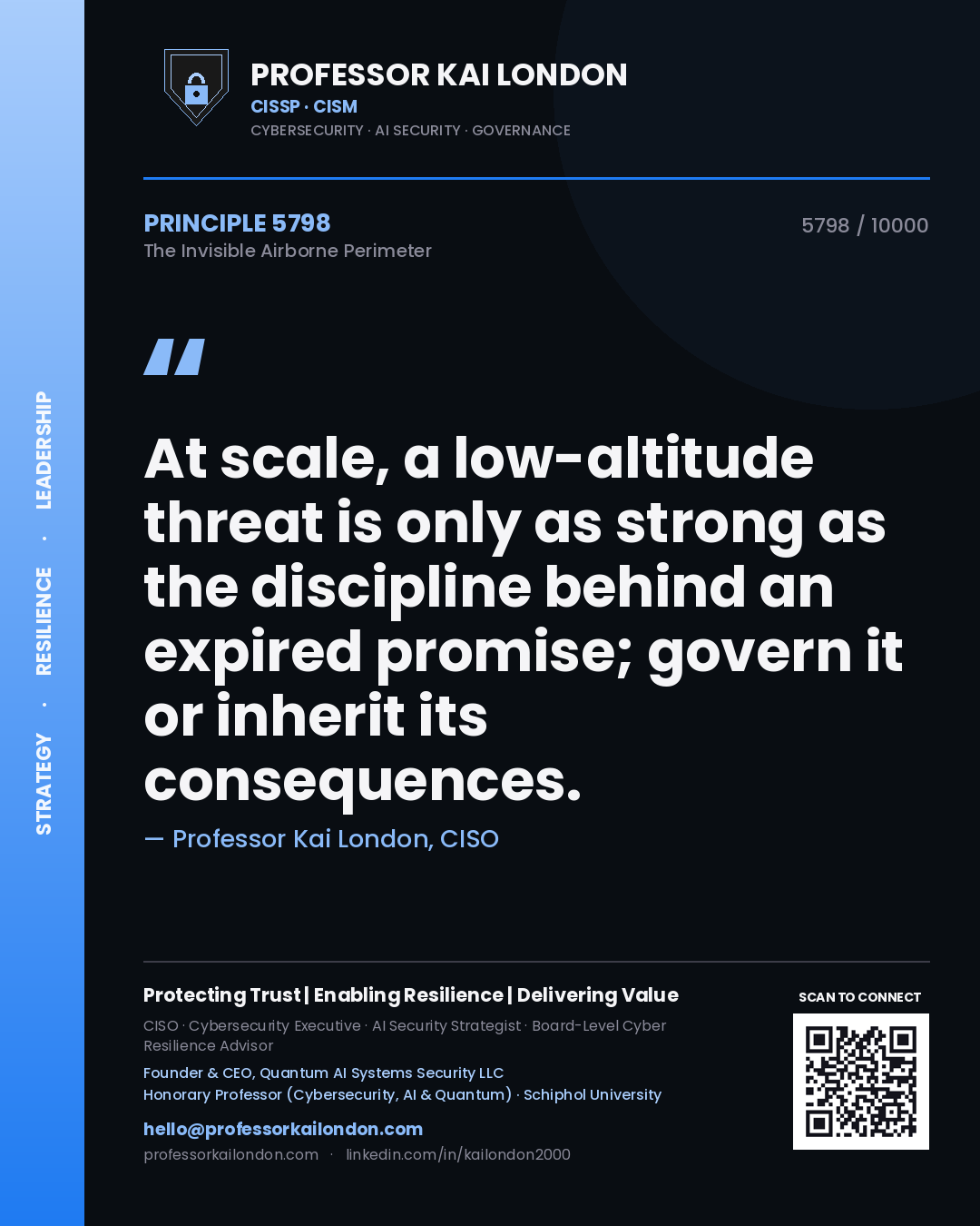 Professor Kai London principle 5798: At scale, a low-altitude threat is only as strong as the discipline behind an expired promise; govern it or inherit its consequences.
