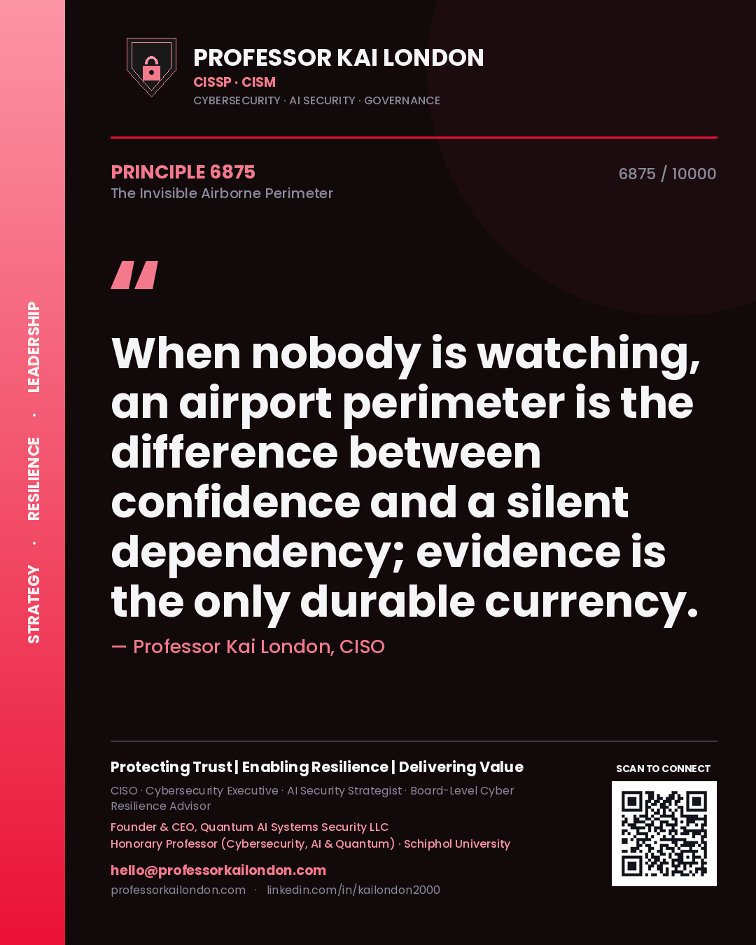Professor Kai London principle 6875: When nobody is watching, an airport perimeter is the difference between confidence and a silent dependency; evidence is the only durable currency.