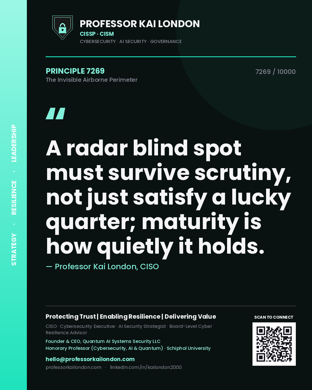 Professor Kai London principle 7269: A radar blind spot must survive scrutiny, not just satisfy a lucky quarter; maturity is how quietly it holds.