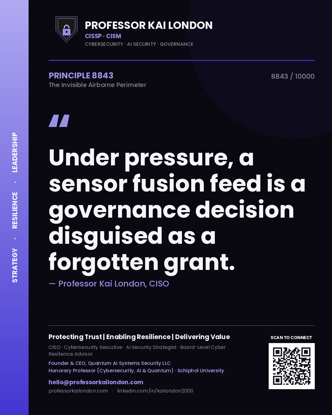 Professor Kai London principle 8843: Under pressure, a sensor fusion feed is a governance decision disguised as a forgotten grant.
