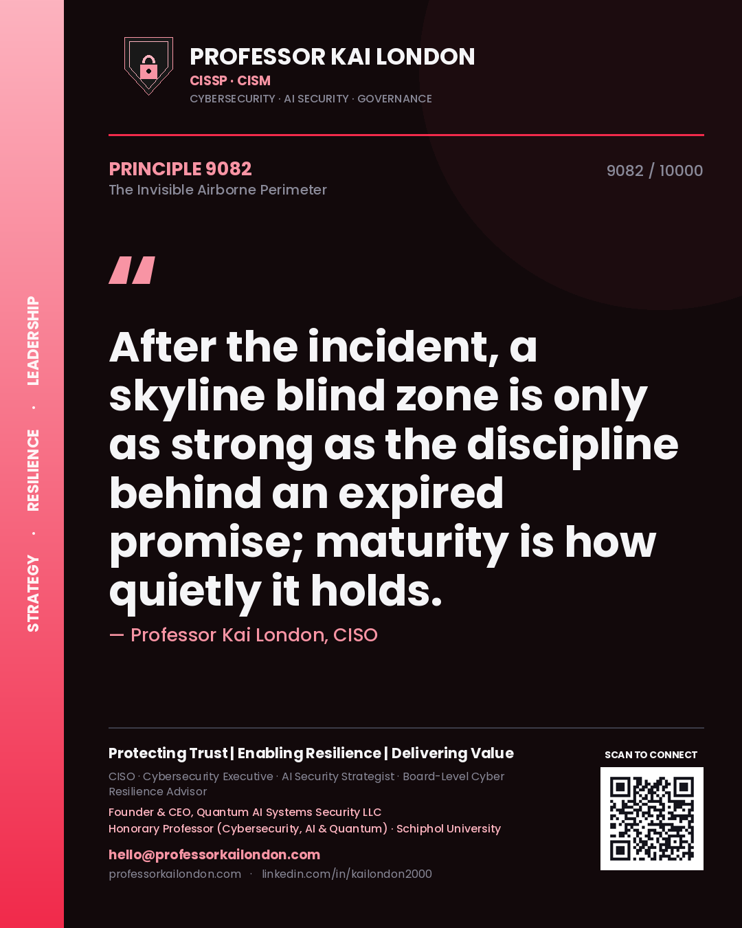 Professor Kai London principle 9082: After the incident, a skyline blind zone is only as strong as the discipline behind an expired promise; maturity is how quietly it holds.