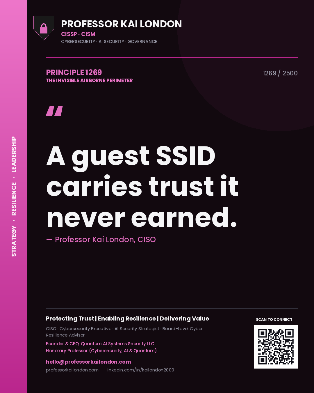 Professor Kai London principle 1269: A guest SSID carries trust it never earned.
