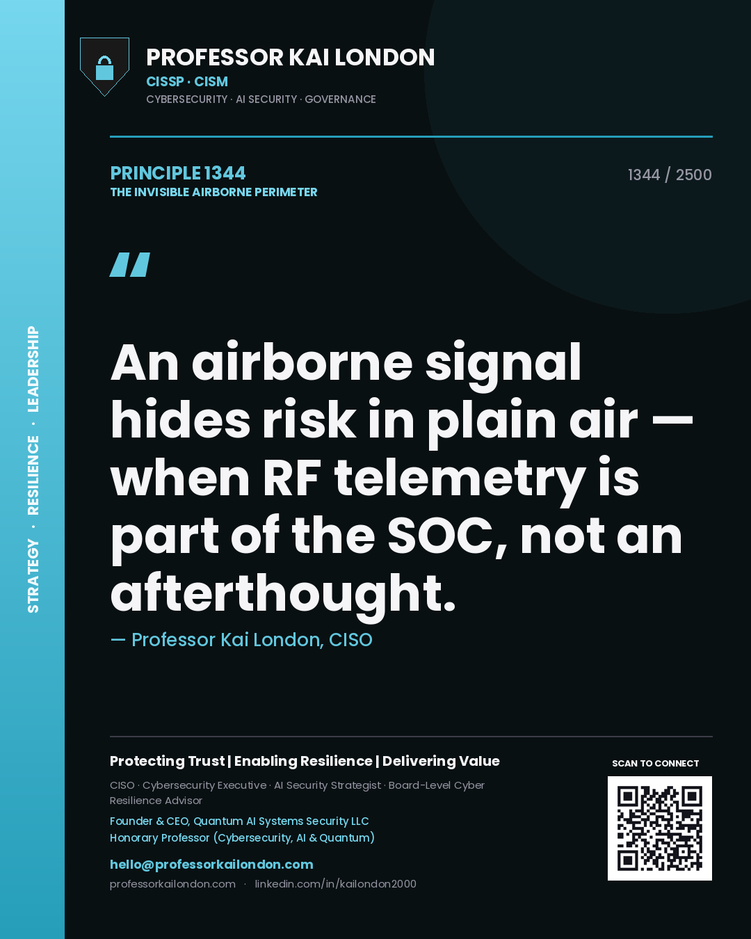 Professor Kai London principle 1344: An airborne signal hides risk in plain air — when RF telemetry is part of the SOC, not an afterthought.