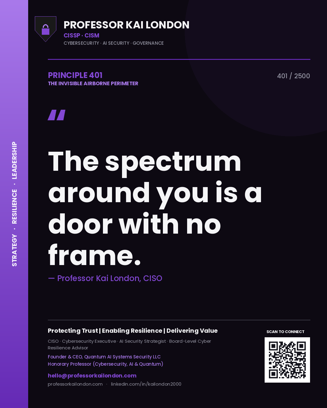 Professor Kai London principle 401: The spectrum around you is a door with no frame.