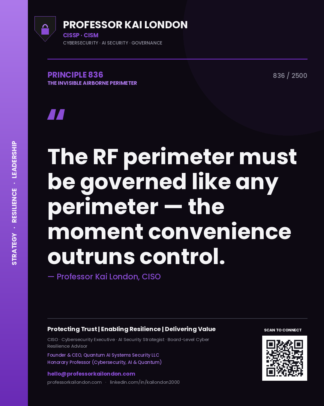 Professor Kai London principle 836: The RF perimeter must be governed like any perimeter — the moment convenience outruns control.
