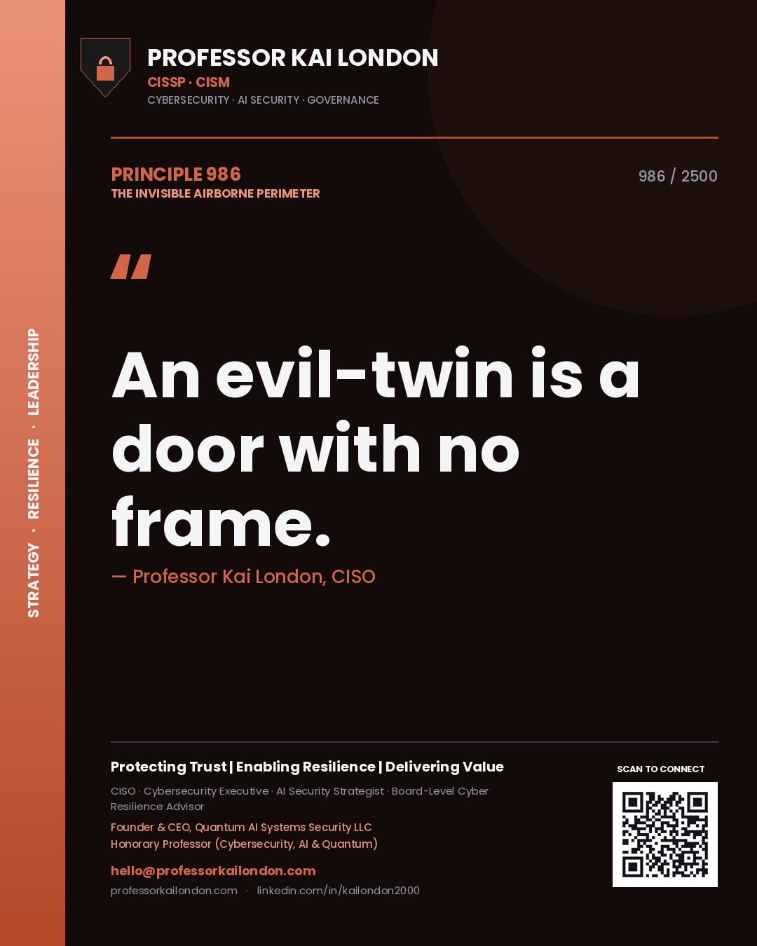 Professor Kai London principle 986: An evil-twin is a door with no frame.