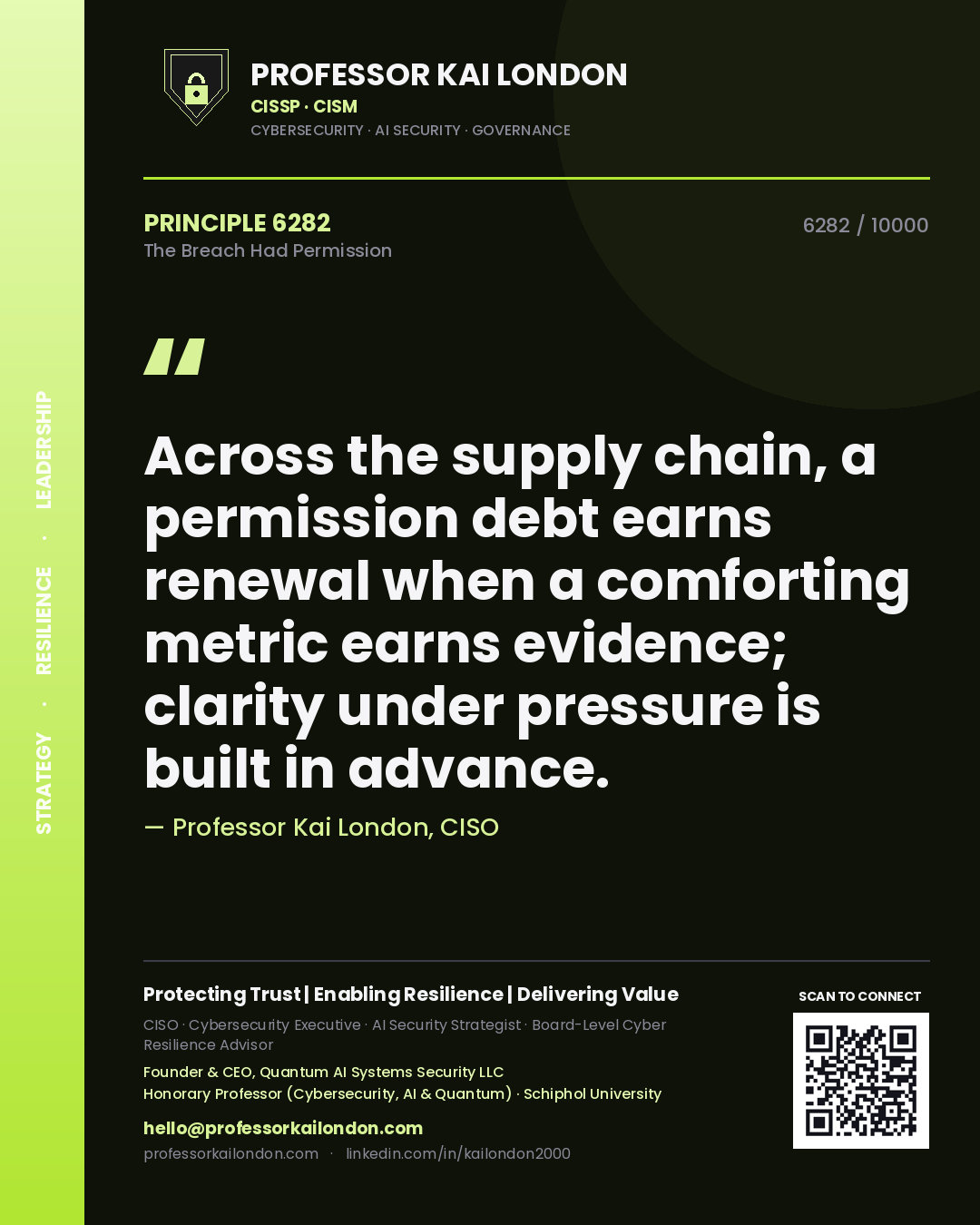 Professor Kai London principle 6282: Across the supply chain, a permission debt earns renewal when a comforting metric earns evidence; clarity under pressure is built in advance.
