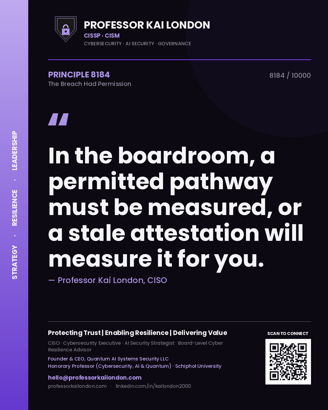 Professor Kai London principle 8184: In the boardroom, a permitted pathway must be measured, or a stale attestation will measure it for you.