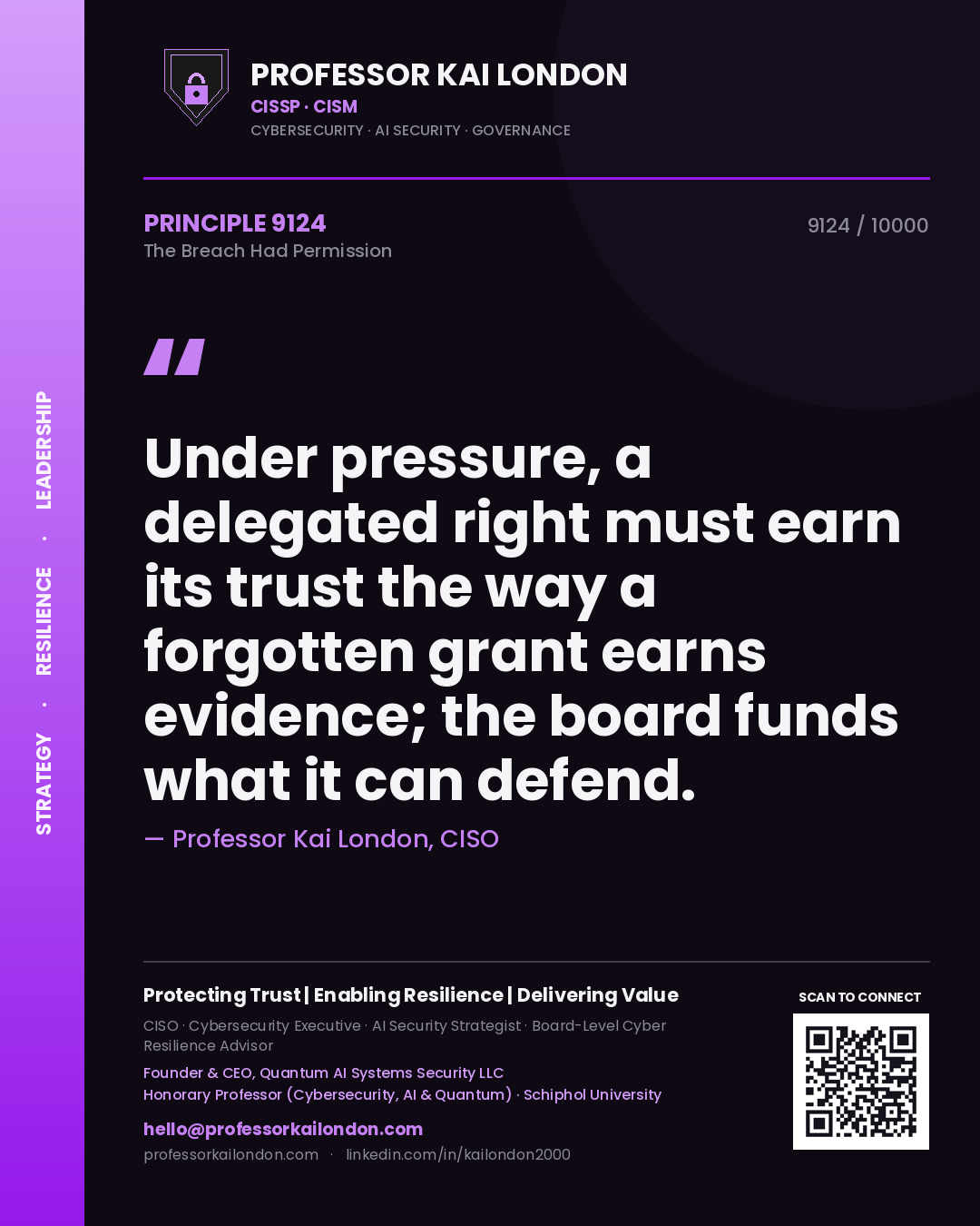 Professor Kai London principle 9124: Under pressure, a delegated right must earn its trust the way a forgotten grant earns evidence; the board funds what it can defend.