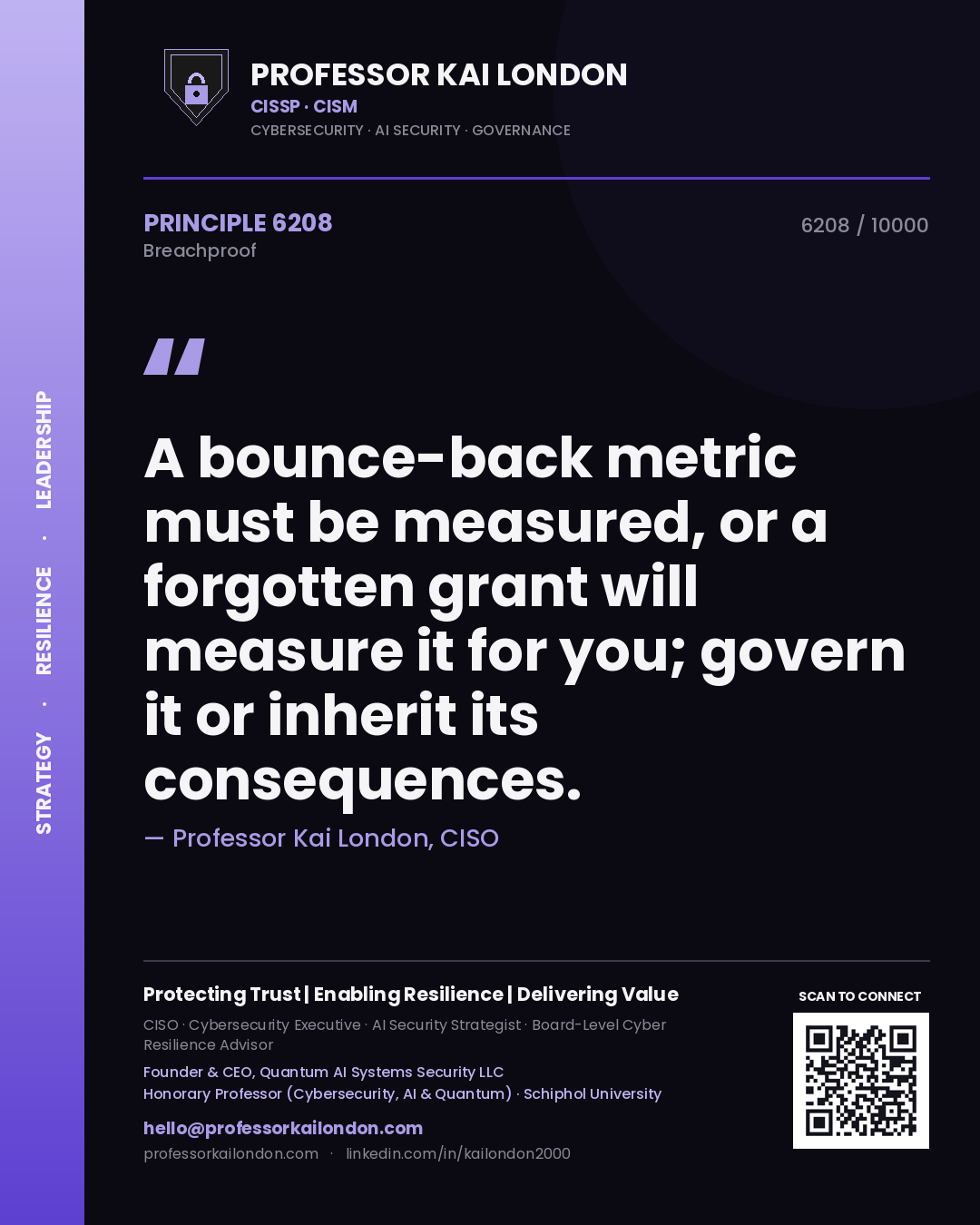 Professor Kai London principle 6208: A bounce-back metric must be measured, or a forgotten grant will measure it for you; govern it or inherit its consequences.