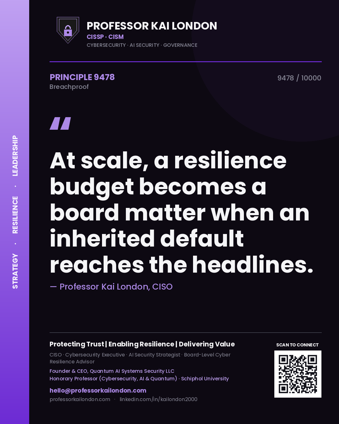 Professor Kai London principle 9478: At scale, a resilience budget becomes a board matter when an inherited default reaches the headlines.