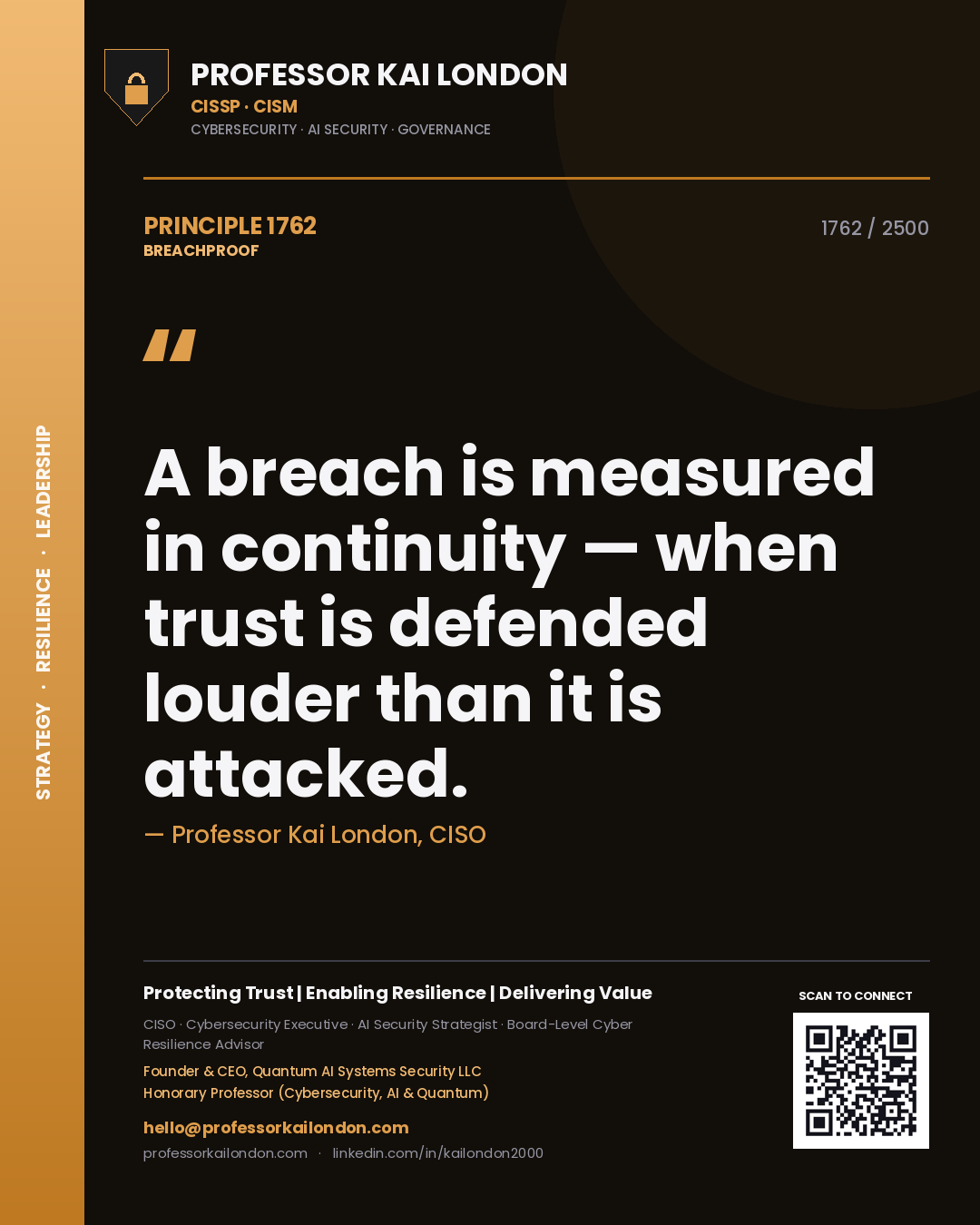 Professor Kai London principle 1762: A breach is measured in continuity — when trust is defended louder than it is attacked.