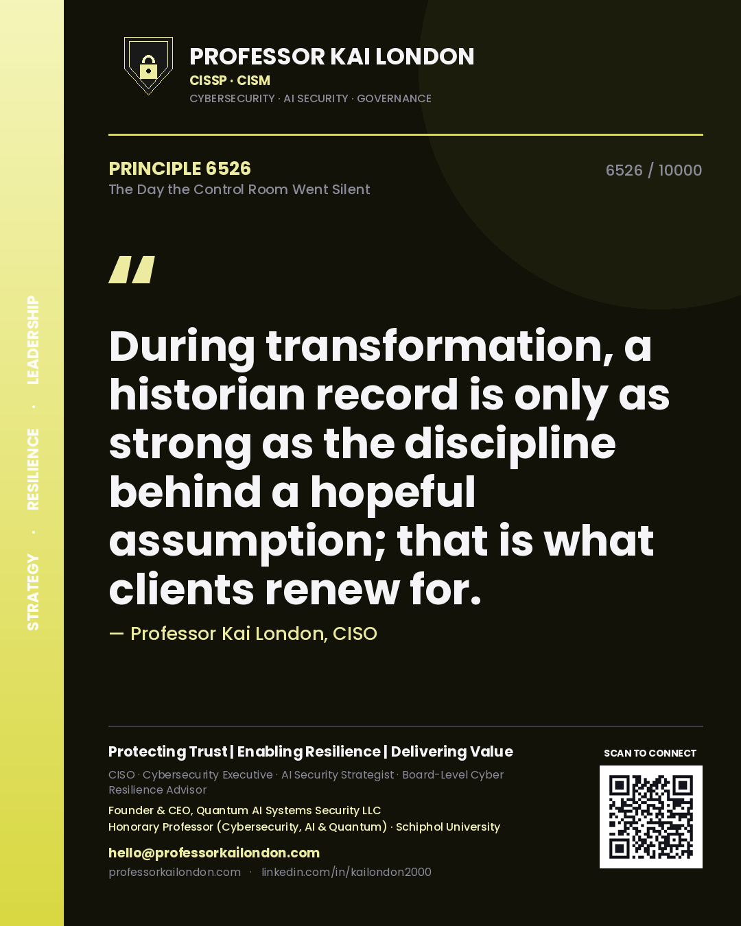 Professor Kai London principle 6526: During transformation, a historian record is only as strong as the discipline behind a hopeful assumption; that is what clients renew for.