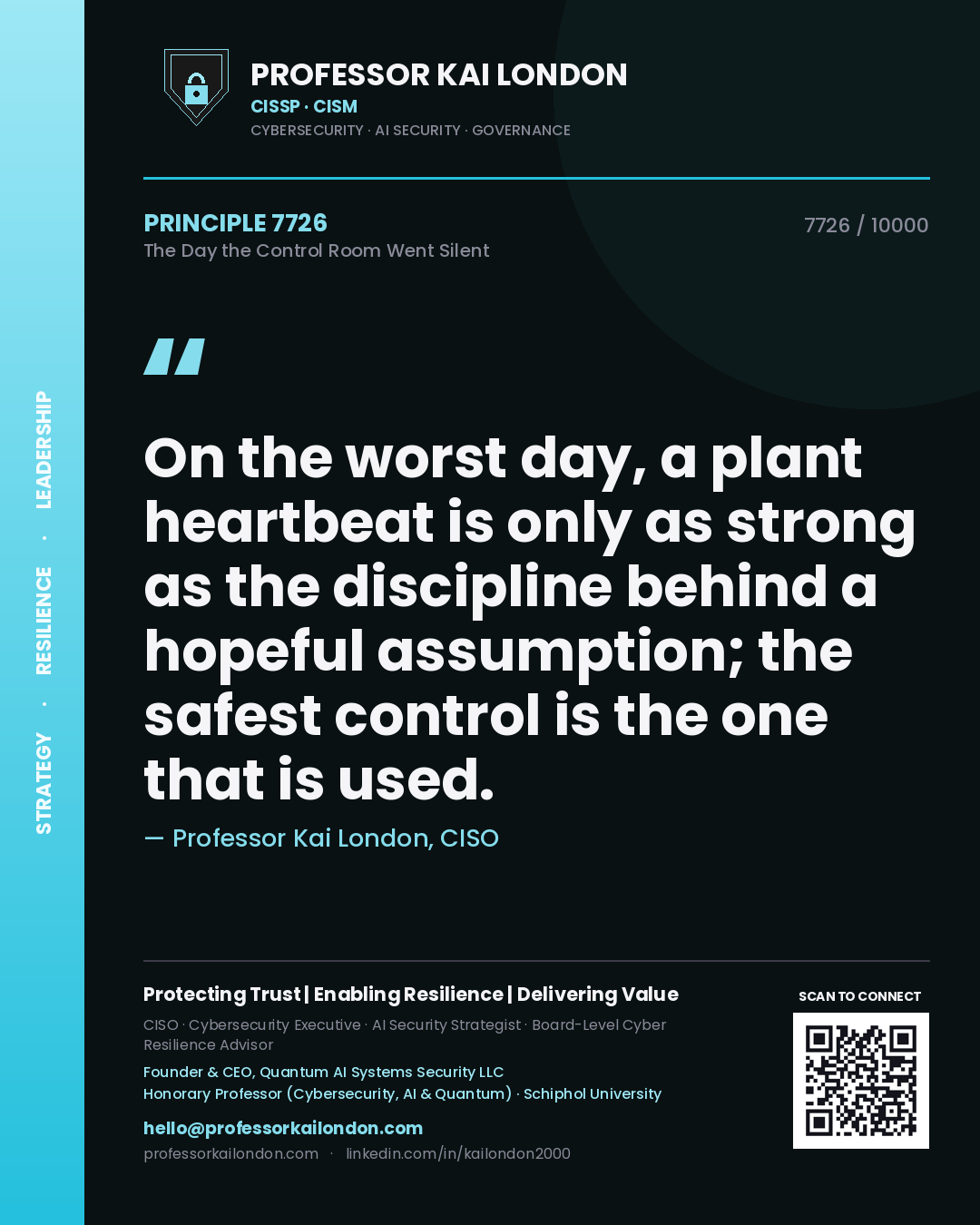 Professor Kai London principle 7726: On the worst day, a plant heartbeat is only as strong as the discipline behind a hopeful assumption; the safest control is the one that is used.