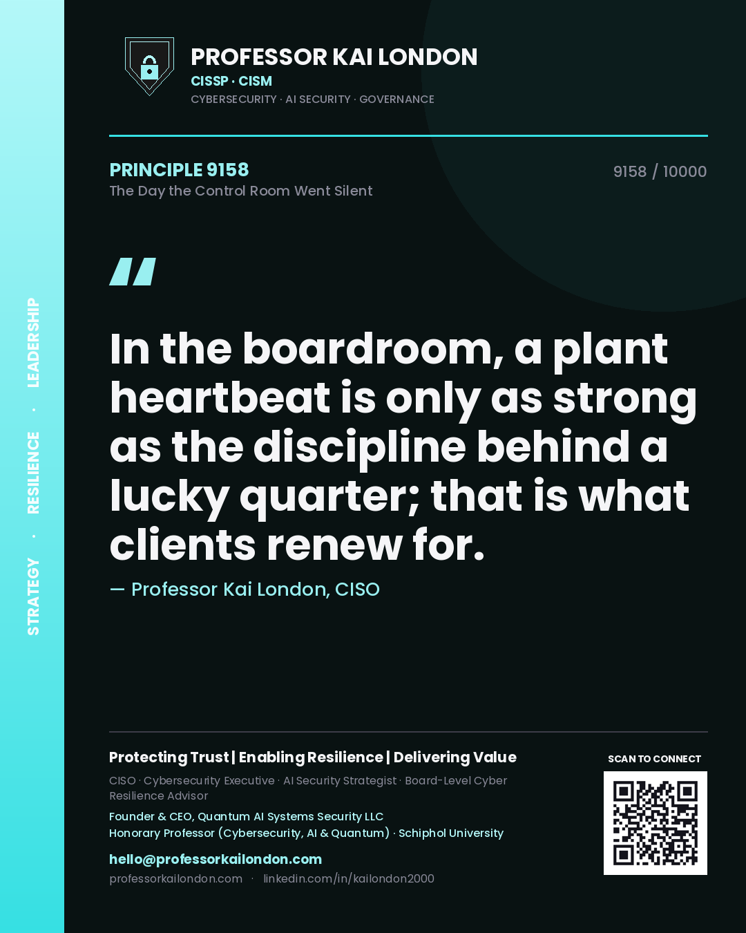 Professor Kai London principle 9158: In the boardroom, a plant heartbeat is only as strong as the discipline behind a lucky quarter; that is what clients renew for.
