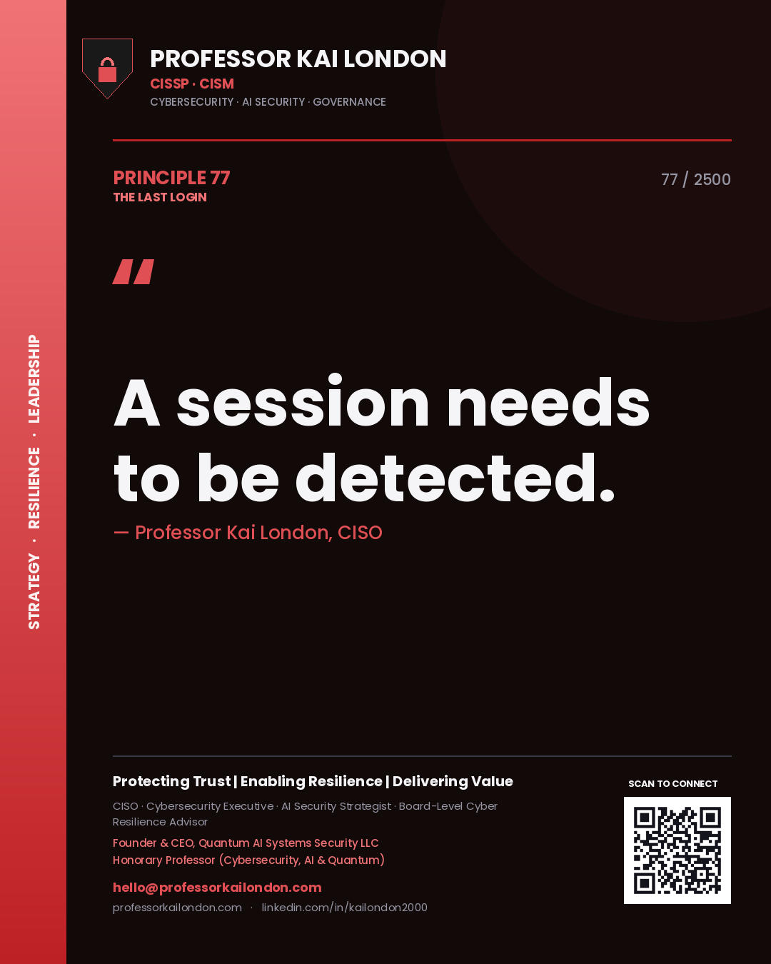 Professor Kai London principle 77: A session needs to be detected.