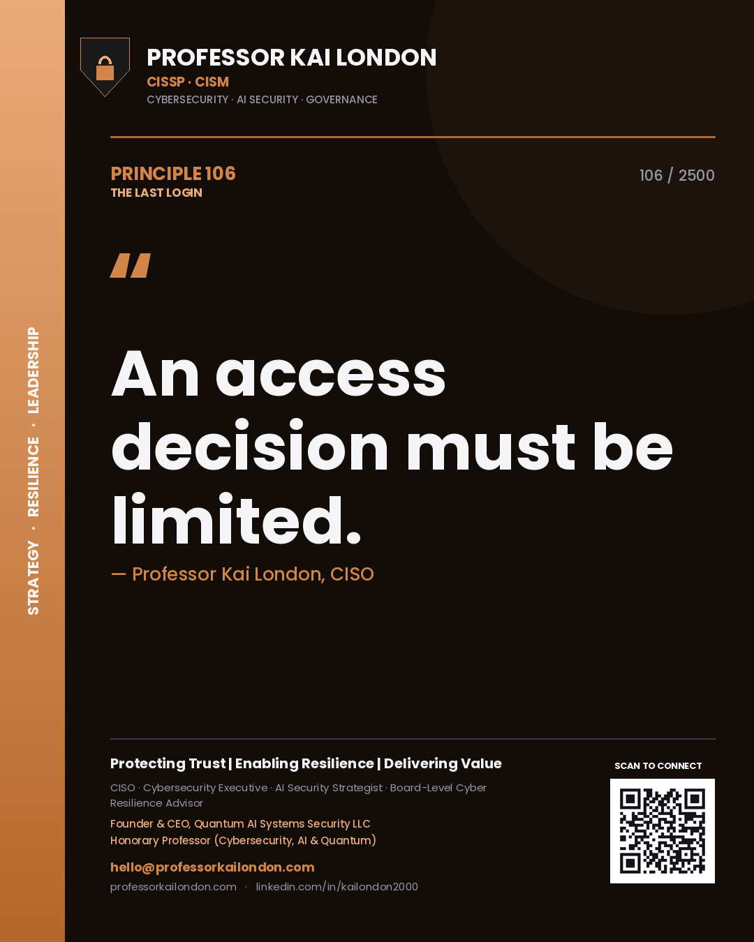 Professor Kai London principle 106: An access decision must be limited.