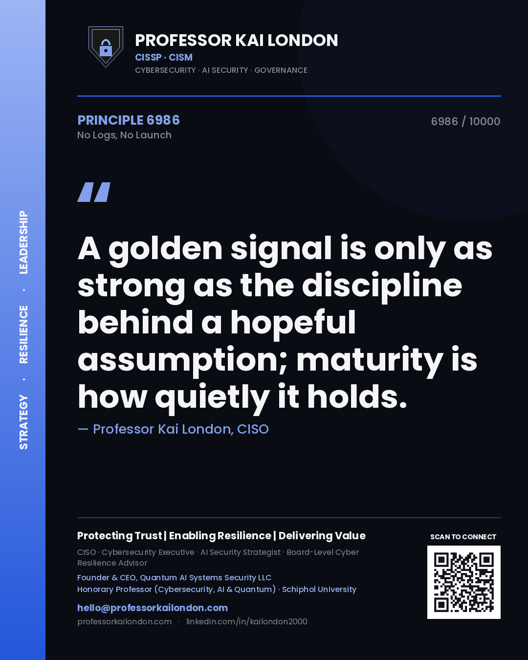 Professor Kai London principle 6986: A golden signal is only as strong as the discipline behind a hopeful assumption; maturity is how quietly it holds.