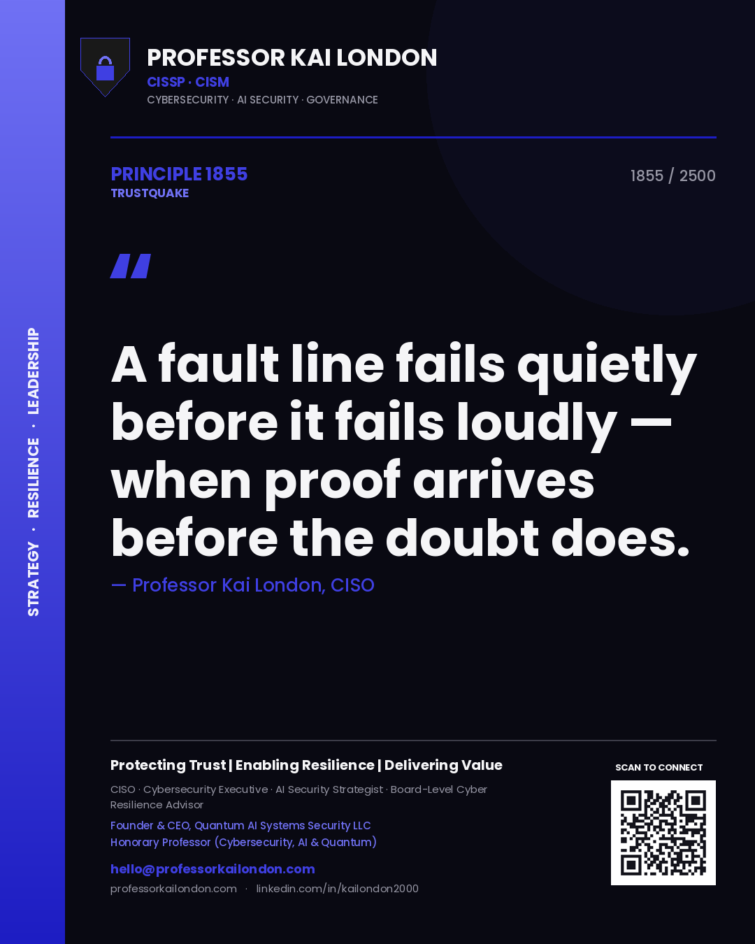 Professor Kai London principle 1855: A fault line fails quietly before it fails loudly — when proof arrives before the doubt does.
