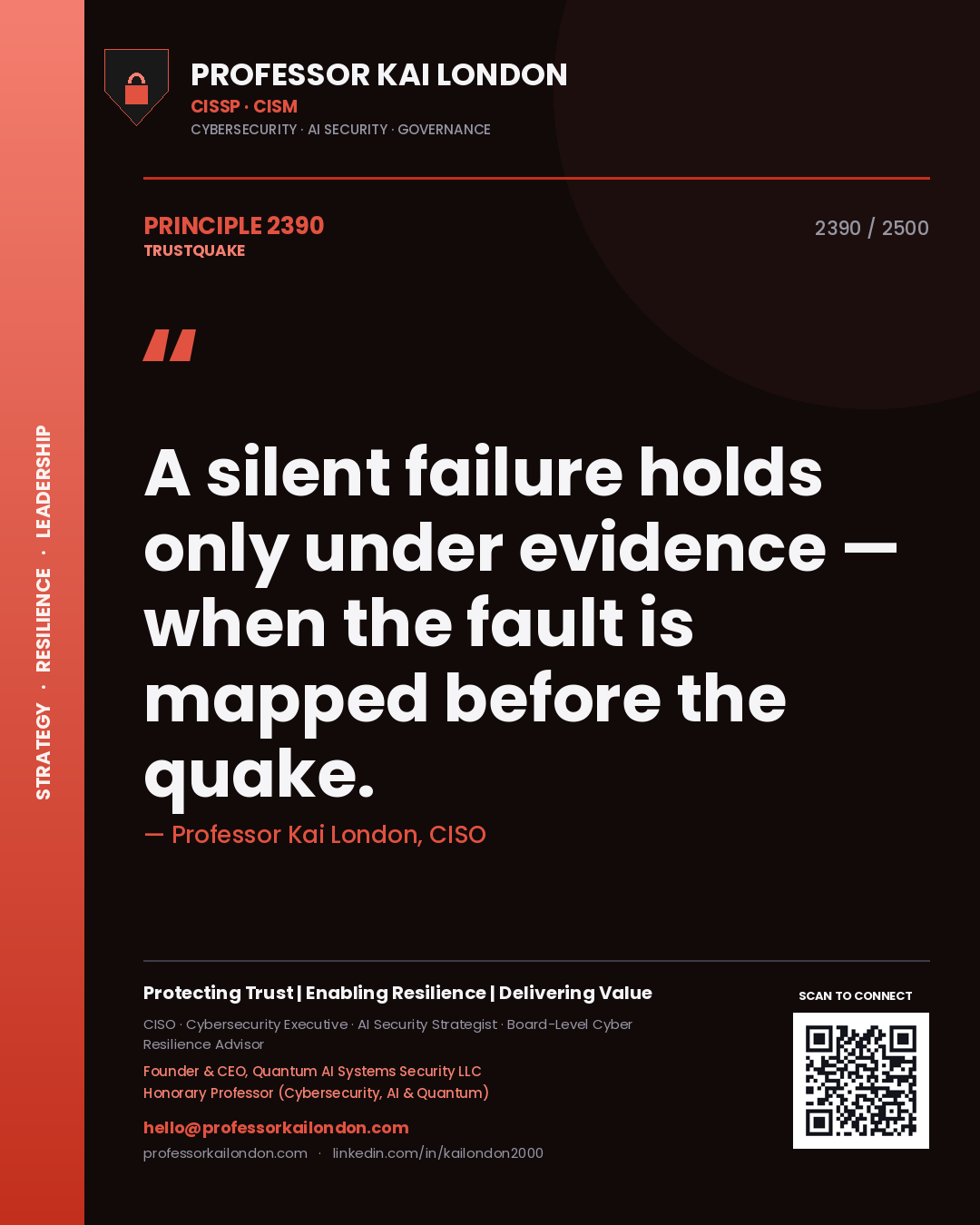 Professor Kai London principle 2390: A silent failure holds only under evidence — when the fault is mapped before the quake.