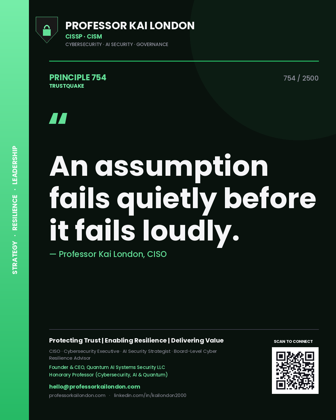 Professor Kai London principle 754: An assumption fails quietly before it fails loudly.
