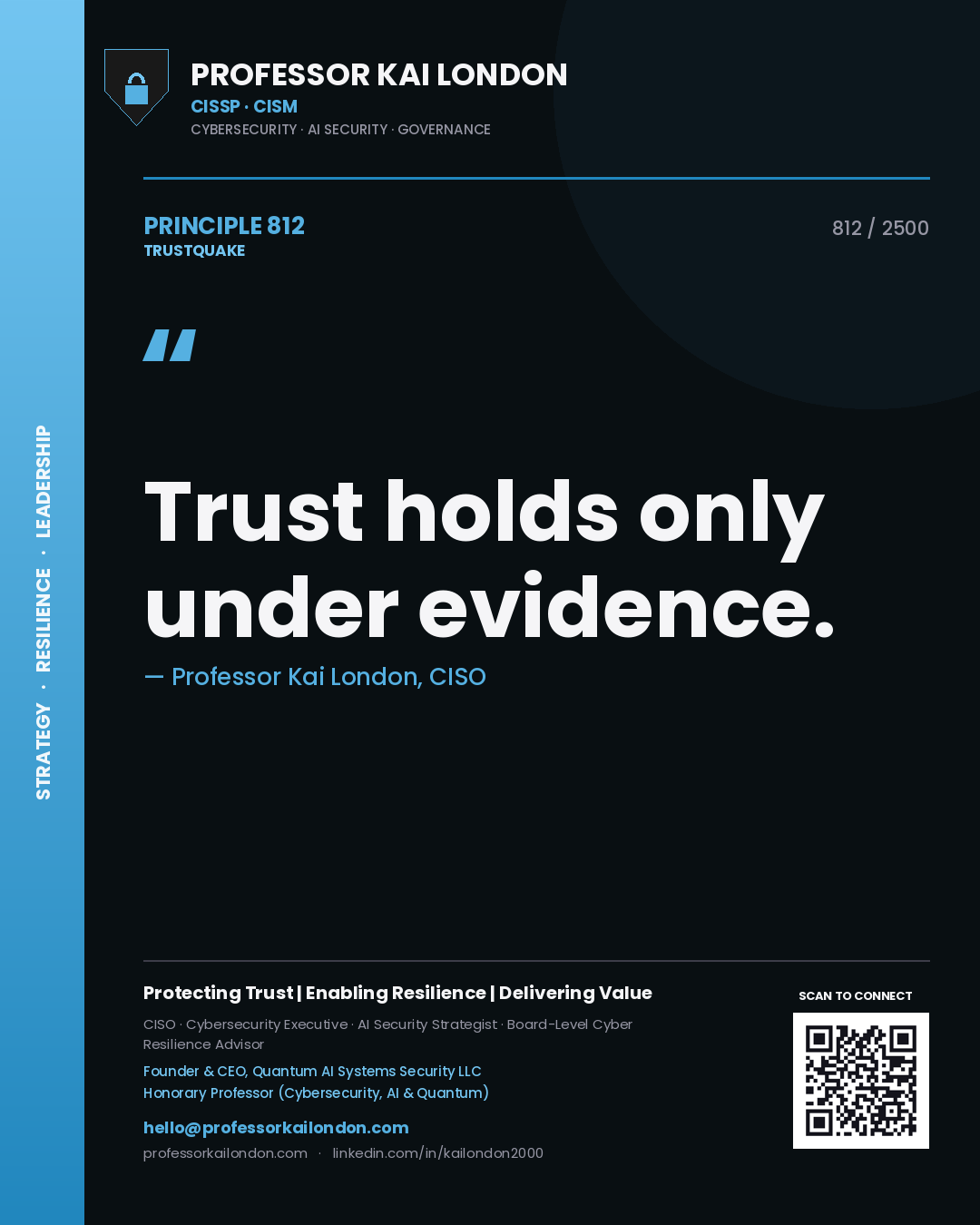 Professor Kai London principle 812: Trust holds only under evidence.