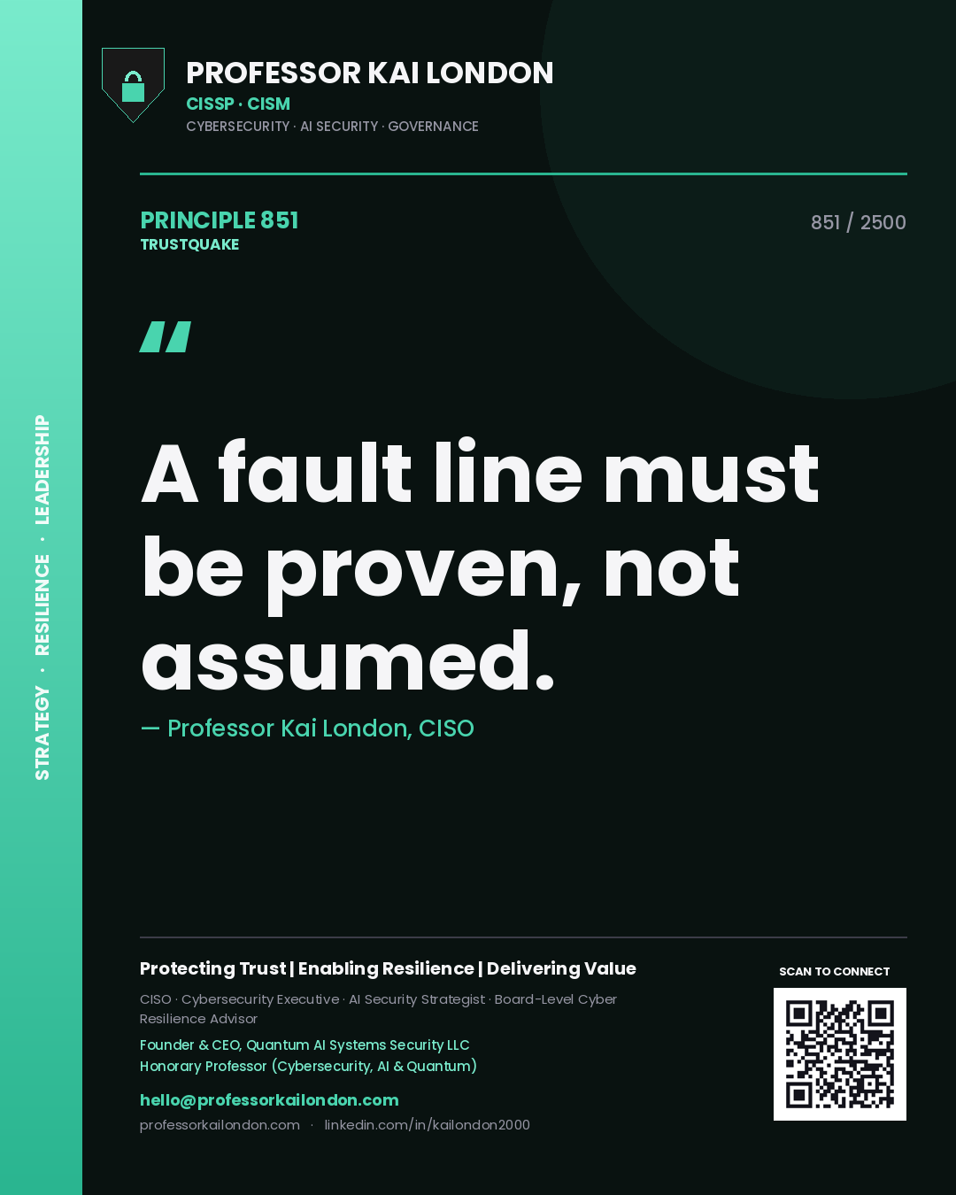 Professor Kai London principle 851: A fault line must be proven, not assumed.